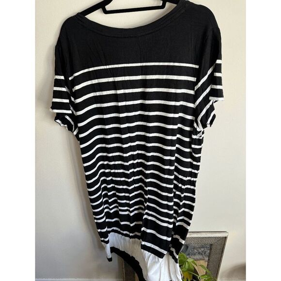 Ava and Viv black and white striped tshirt dress - Picture 2 of 2